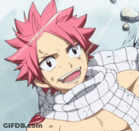 Fairy Tail Natsu Relief Smile GIF