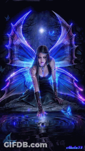 Fairy With Blue Wings And Name Alkela73 GIF