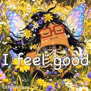 Fairy With Flowers In Hair And Skeleton In Belly GIF