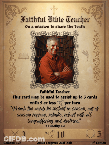 Faithful Bible Teacher On Mission To Share Truth Card GIF