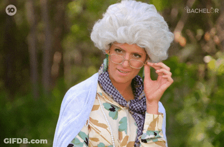 Fake Granny Fixing Hair GIF