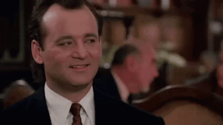 Fake Smile Bill Murray Nod GIF