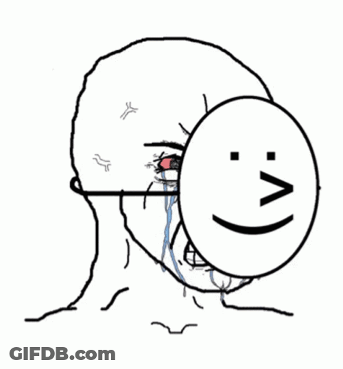 Fake Smile Mask Meme Crying GIF