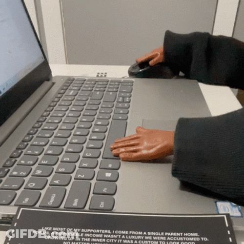 Fakes Hand Tries Typing Meme GIF