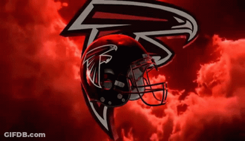 Falcon Football Helmet Red Background Clouds GIF