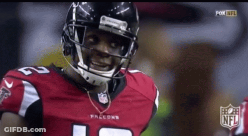 Falcons Player In Helmet And Number 12 Jersey GIF