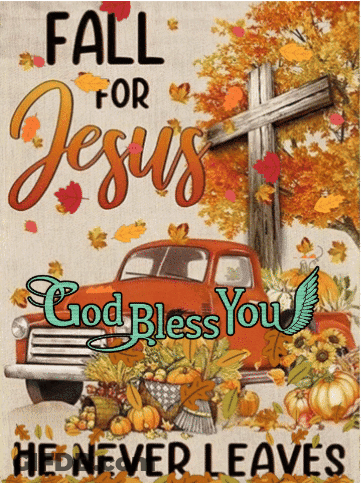 Fall For Jesus And God Bless You Poster GIF