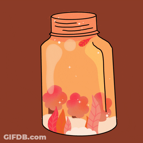 Fall Leaf Inside Bottle GIF