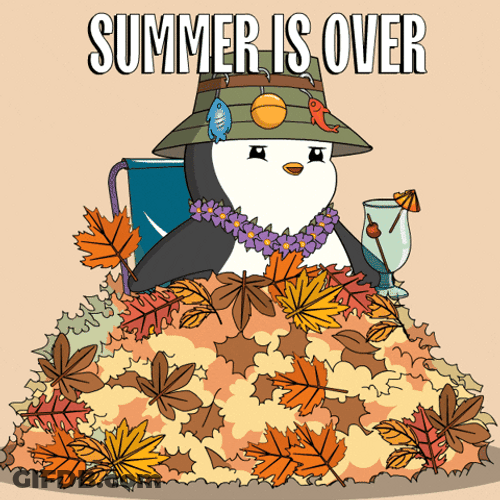 Fall Leaf Summer Is Over Penguin GIF