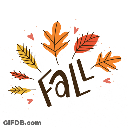 Fall Lettering Leaf Animated GIF