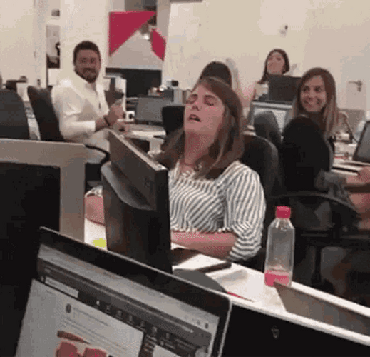 Falling Asleep Officemate GIF