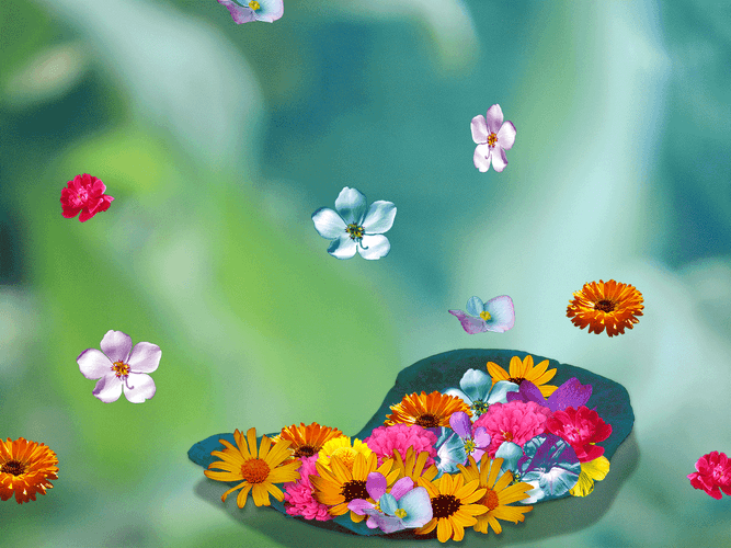 Falling Assorted Flowers GIF