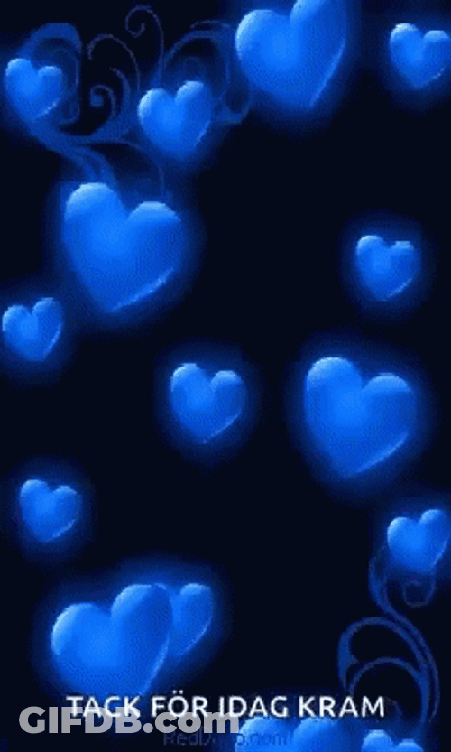 Falling Blue Heart GIF