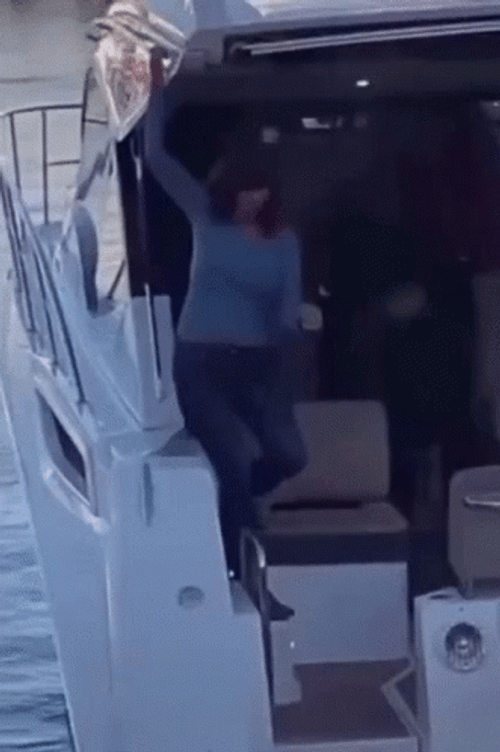 Falling Boat Woman GIF