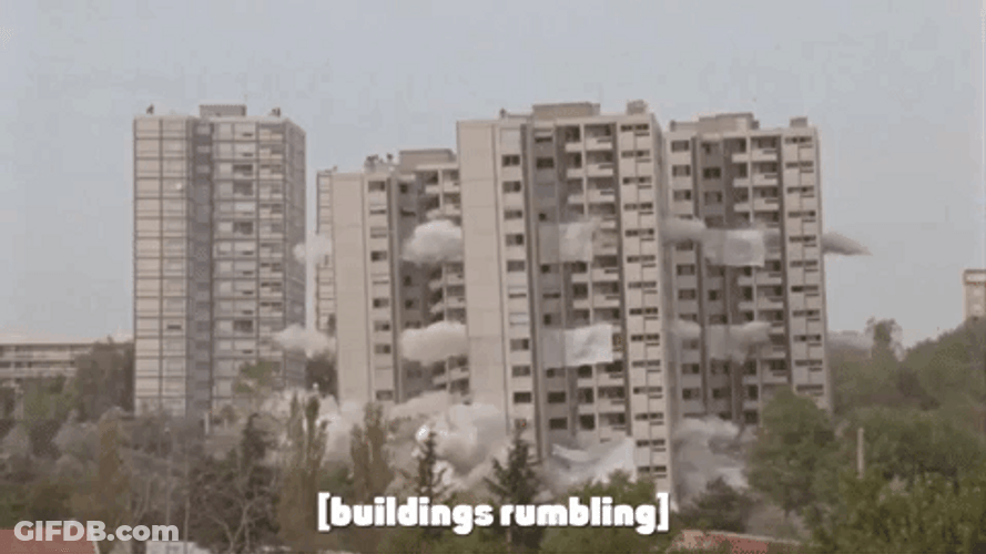 Falling Buildings Rumbling GIF