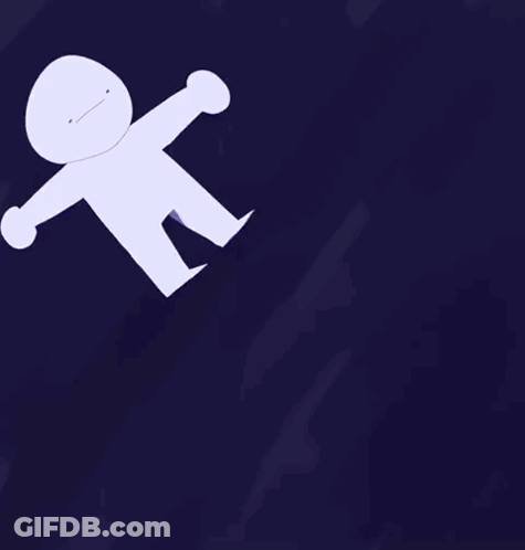 Falling Cartoon Character Arms Outstretched GIF