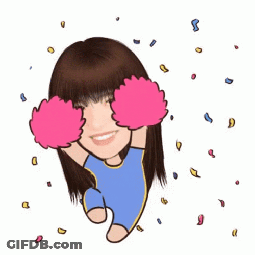 Falling Confetti Girl Cheering GIF
