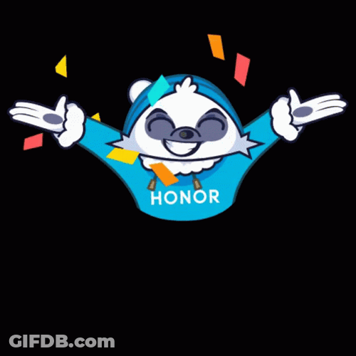 Falling Confetti Happy Mascot GIF
