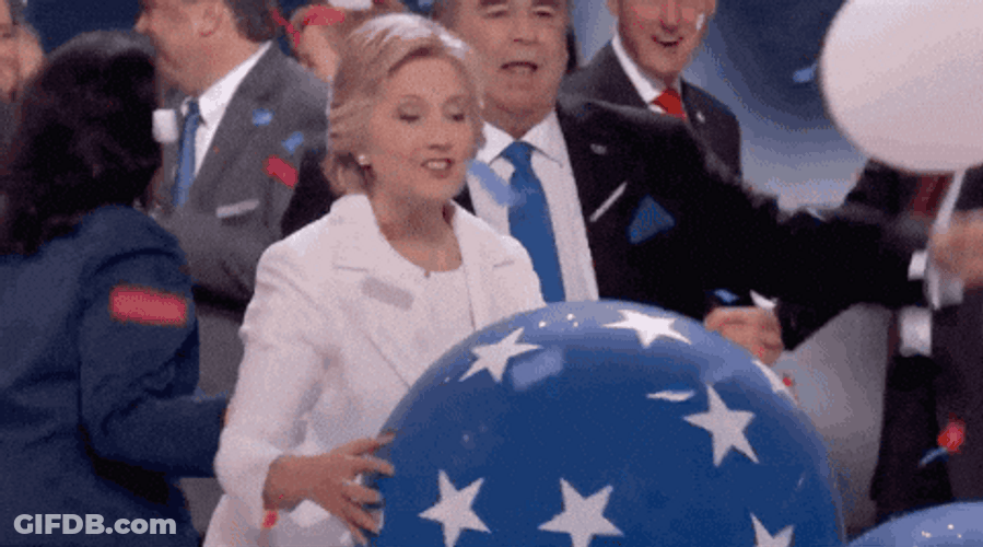 Falling Confetti With Big Balloons GIF