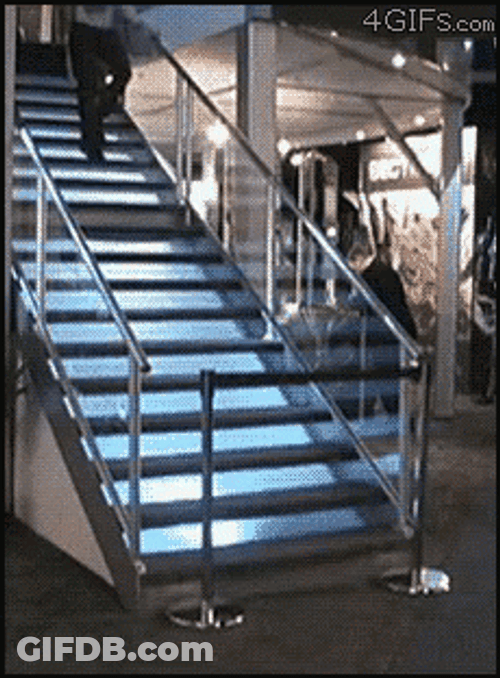Falling Down From Long Stairs GIF