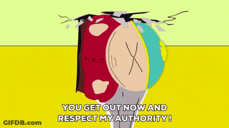 Falling Eric Cartman Respect My Authority GIF