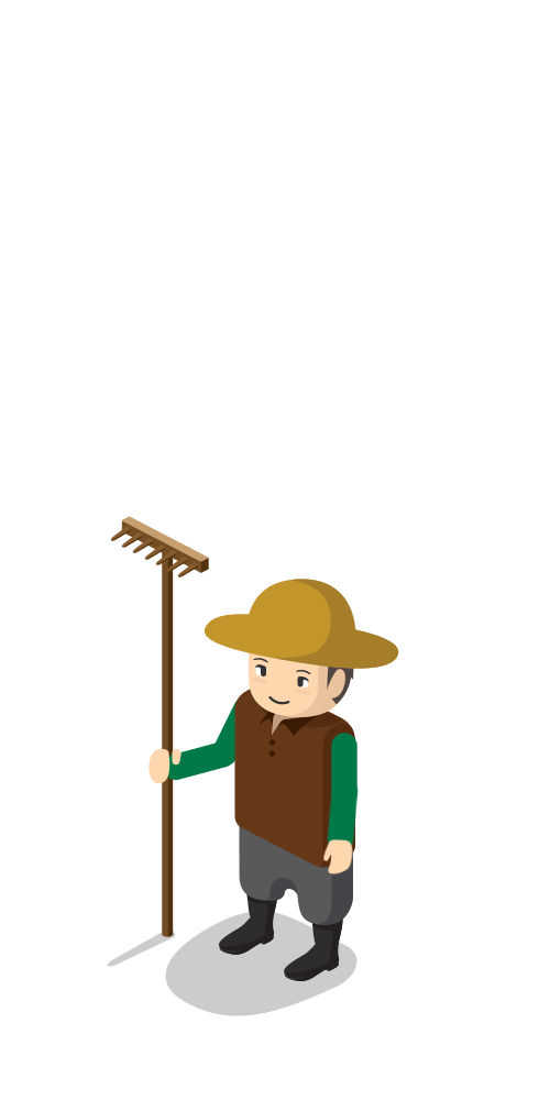 Falling Farmer With Rake GIF