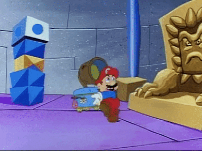 Falling Heavy Rival Makes Mario Running GIF