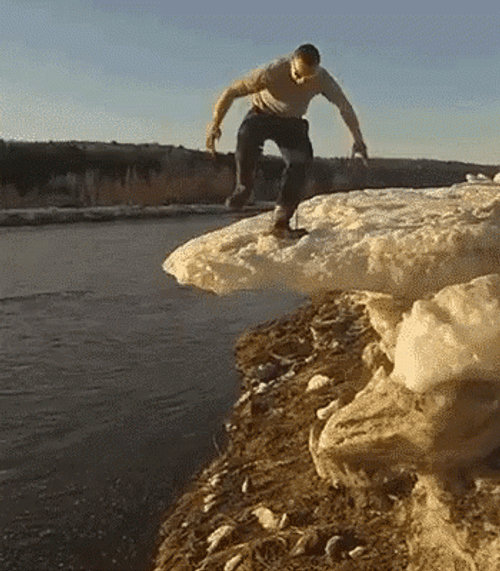 Falling Ice Breaking GIF