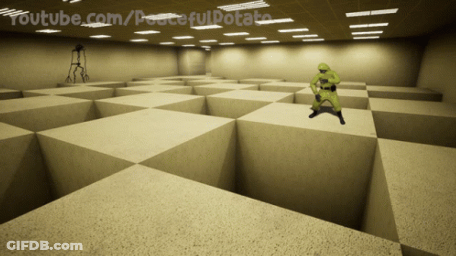 Falling In Infinite Office Backroom Halls GIF