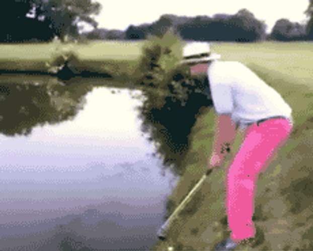 Falling In Water Of Golf Course GIF
