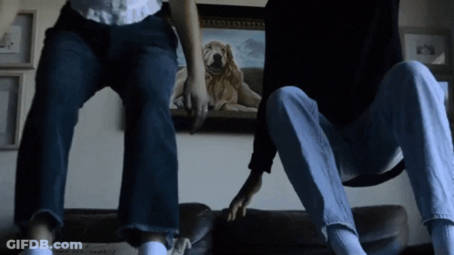 Falling Off Couch Cute Couple GIF