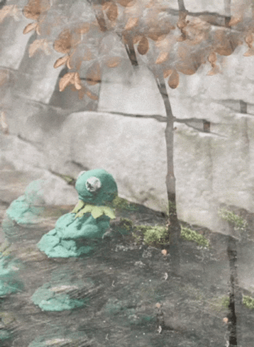 Falling On Ground Trippy Kermit The Frog GIF