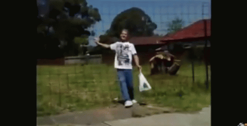 Falling Over The Fence Drunk Stumbling GIF