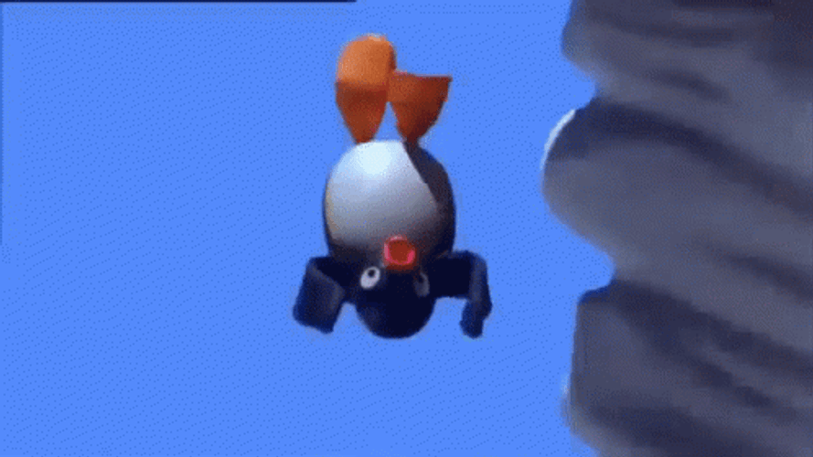 Falling Pingu Animation GIF