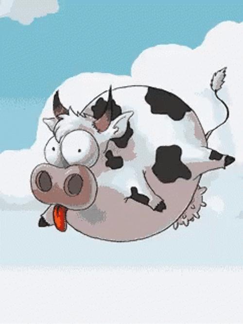 Falling Round Cow GIF