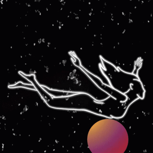 Falling Universe Neon Woman GIF