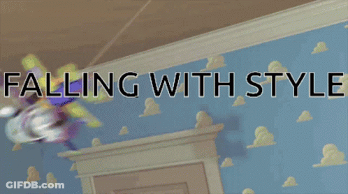 Falling Word On Brown Background GIF