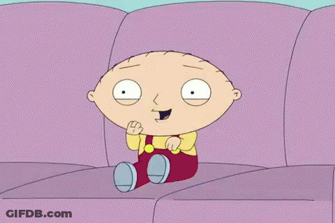 Family Guy Character Sitting On Purple Couch GIF