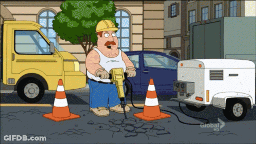 Family Guy Construction Worker With A Jackhammer GIF