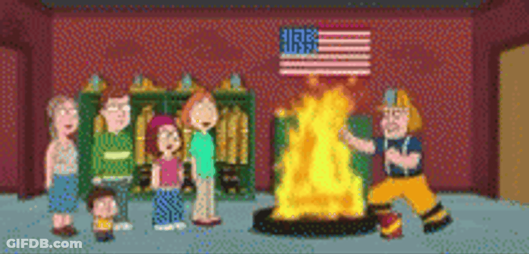 Family Guy Firefighter Fights Fire GIF