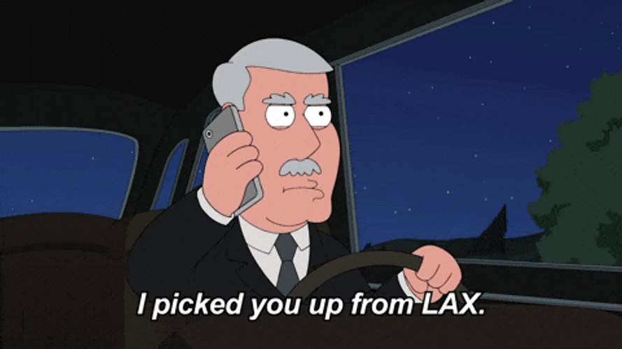 Family Guy OTW To LAX Airport GIF