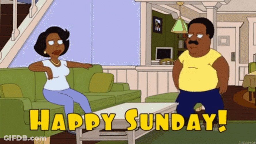 Family Guy's Cleveland Brown Happy Sunday GIF