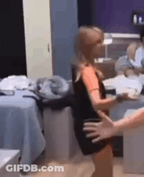Family In Front Of House With Wife Swap Sign GIF
