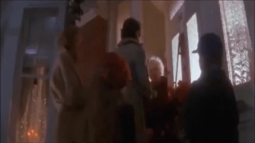 Family In Shelter While Snowing Heavily GIF