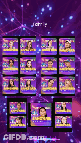 Family On Purple Background GIF