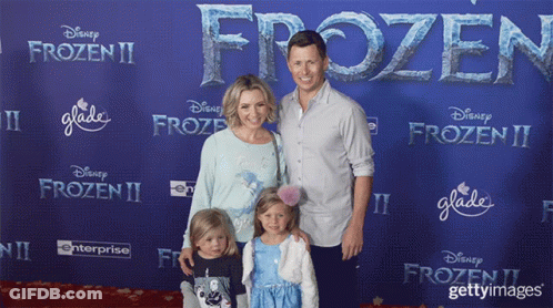 Family Posing At Disney Frozen Premiere GIF