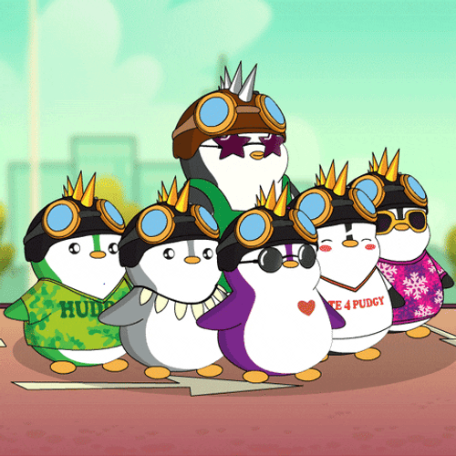 Family Pudgy Penguin Funny Salute GIF