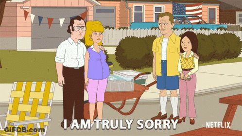 Family Standing In Front Of House Saying I Am Truly Sorry GIF