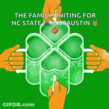 Family Uniting For NC State And UT Austin GIF