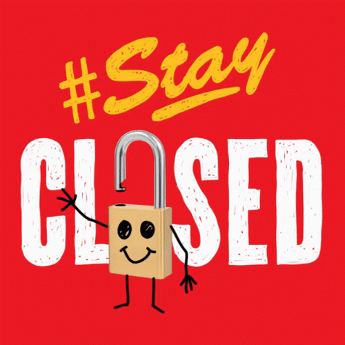 Famous Stay Closed Sign Padlock GIF